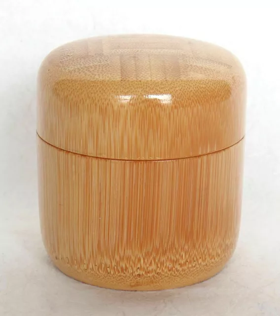 Japanese Bamboo ​Tea Caddy Canister Wood H6cm 2.36" Vintage 2