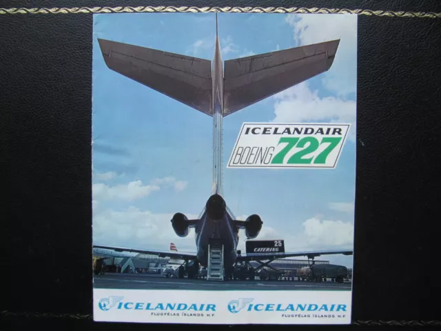 ICELANDAIR brochure leaflet Boeing B 727