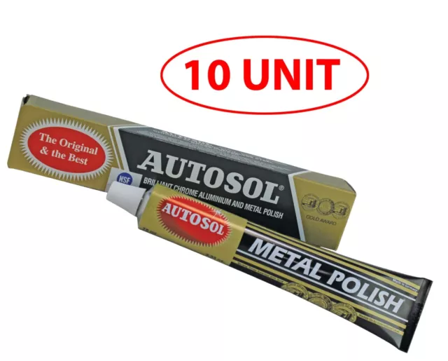 75g Autosol Solvol Métal Chrome Aluminium Nettoyant & Vernis Paquet De 10 Unités