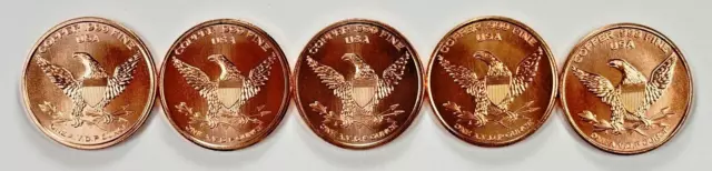 Copper Coins * One Oz. Each * .999 Bullion * 5 pc. North American Wildlife Set 2