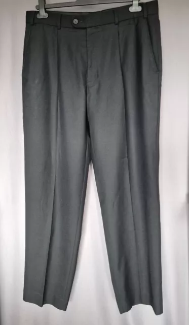 Mens Wool Blend Trousers Black Size W 36"/L 31".