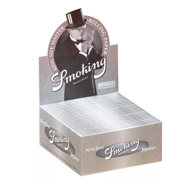 1 Box (50x) Smoking Master King Size Papers ultraslim Blättchen silber silver