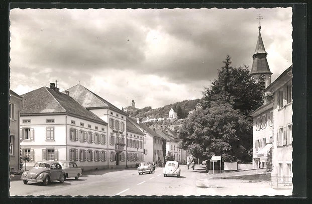 Foto-AK Stühlingen, Teilansicht mit Straßenpartie - bei Bartko-Reher