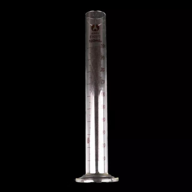 100ml Graduated Glass Measuring Cylinder Chemistry Laboratory Measure HI.Q1