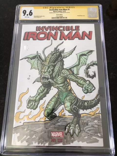 Fin Fang Room Invincible Iron Man #1 CGC 9.6 Ty Templeton Original art sketch