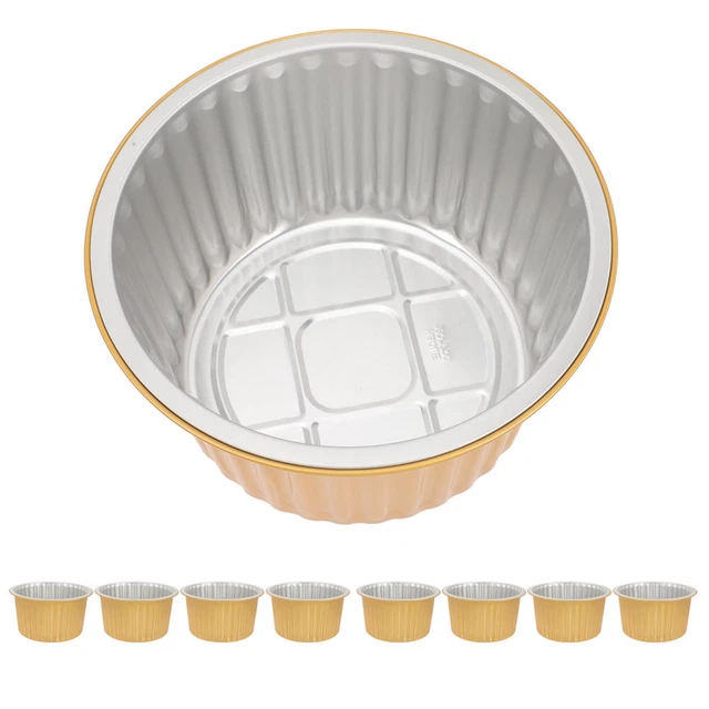 10 piezas de lámina de aluminio pequeñas virutas de aluminio moldes desechables doradas