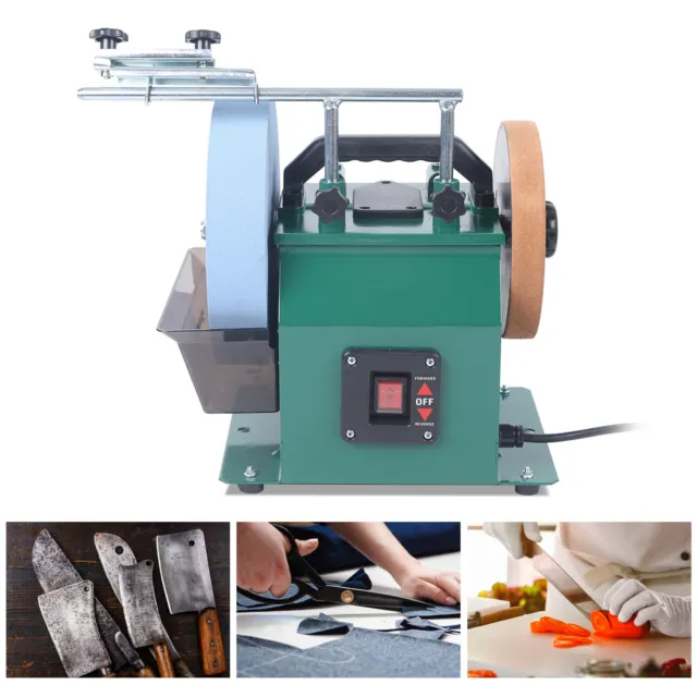 Electric Knife Sharpener 10-Inch Low Speed Grinding Machine for Woodworking 240W