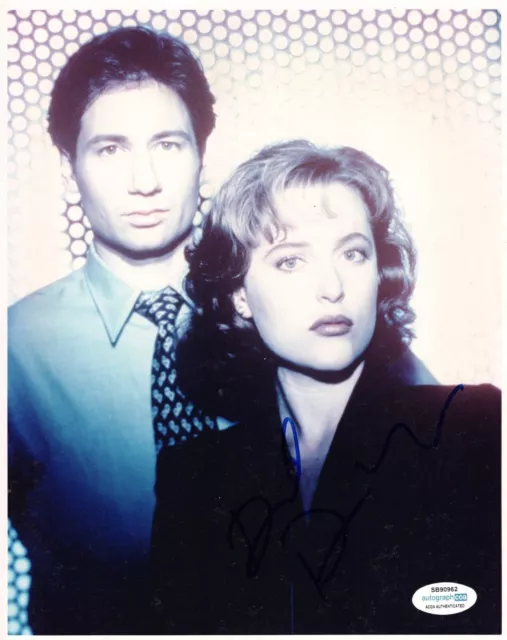 David Duchovny Autographed Signed 8x10 X-Files Fox Mulder and Gillian Photo ACOA