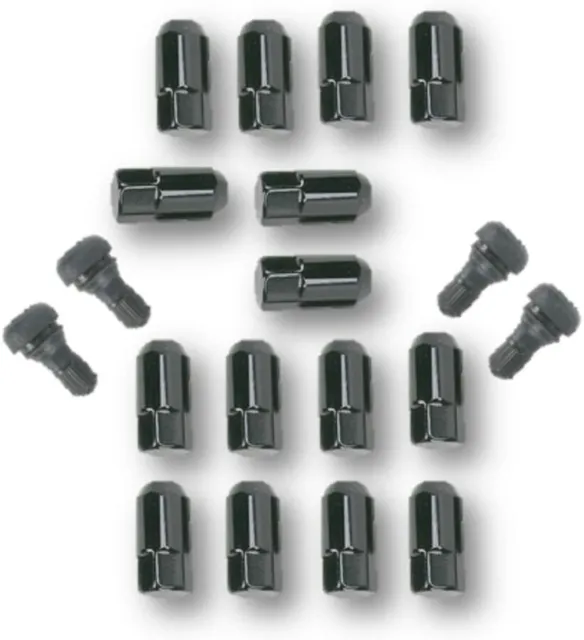 UNIVERSAL BLACK 10MM 1.25 Tapered Taper Lugs Lug Nuts 16 COUNT Set ATV + Stems