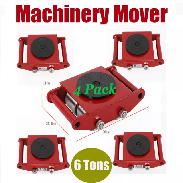 6 Tons Industrial Machinery Mover Machine Dolly Skate Cap 360° Rotation 4 Pack
