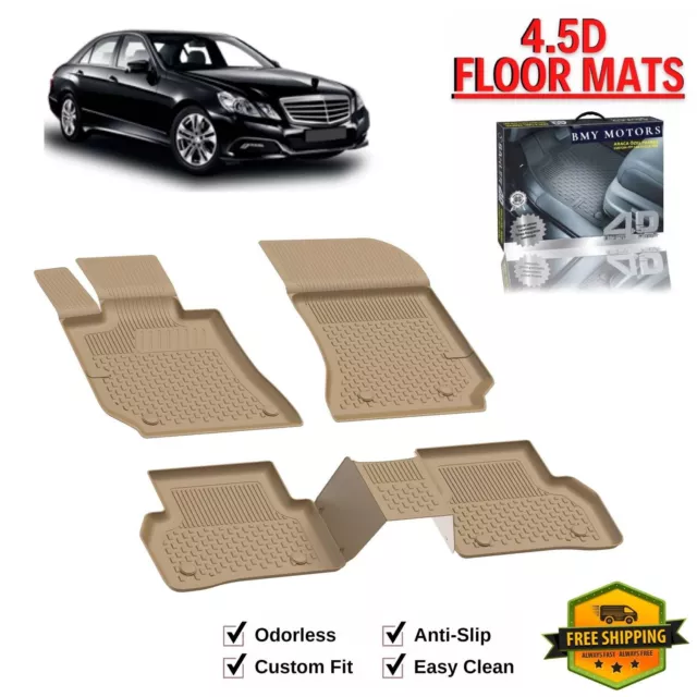 4.5D Molded Floor Mats Liner For Mercedes E-Class W212 2010-2016 Beige 5 Pcs