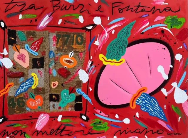 Entre Burri E Fontana Bruno Donzelli 50x67 Pop Arte Abstracto Muebles Casa