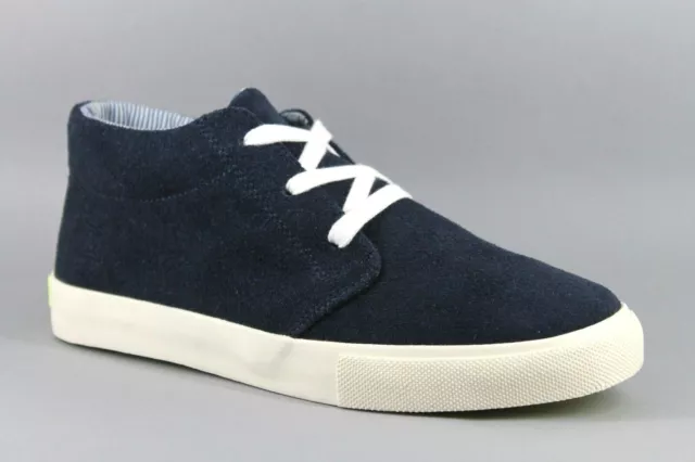 Johnnie B Boden Older Kids UK 2 EU 35 Navy Blue Suede Mid Top Lace Up Trainers