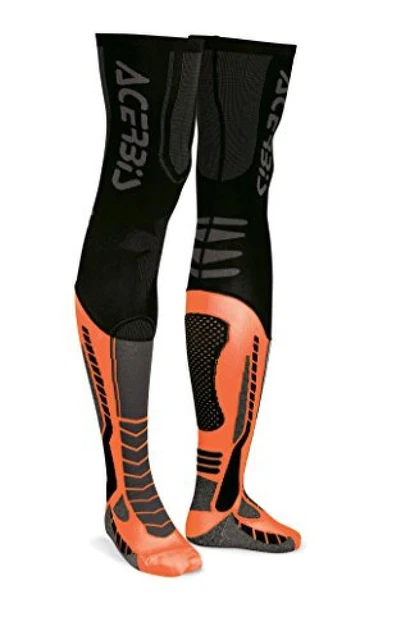 (TG. L-XL) Acerbis CALZA X-LEG PRO NERO/ARANCIO L/XL - NUOVO