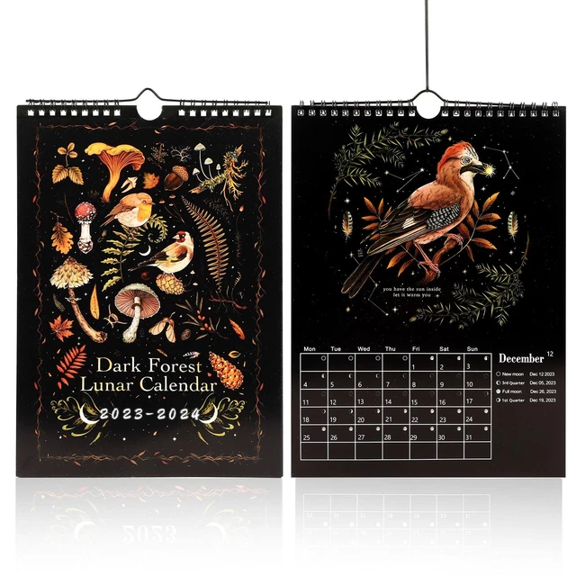 12''*8'' DARK FOREST Lunar Calendar 20232024, July 2023 June 2024