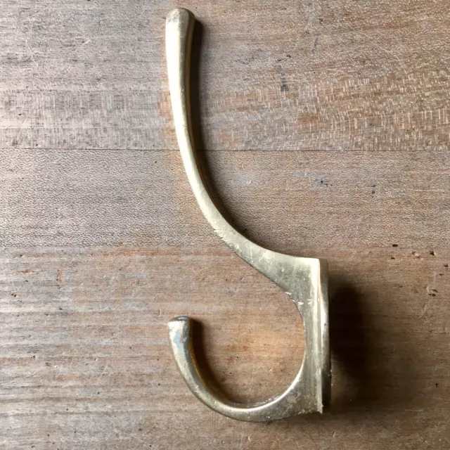 Vintage Brass Double Coat Hooks Victorian Style Reclaimed Old