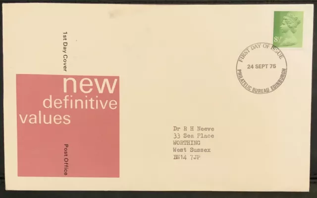 Gb 1975 - First Day Cover - New Definitive Value-24 September Edinburgh Postmark