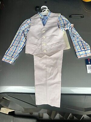 New w/Tags IZOD Boys 4-Piece Formal Vest Set with Shirt Vest Pants Tie