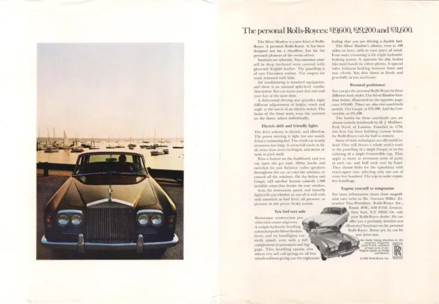 Personal Rolls-Royce $19,600 $22,200 $31,600 ad 1969