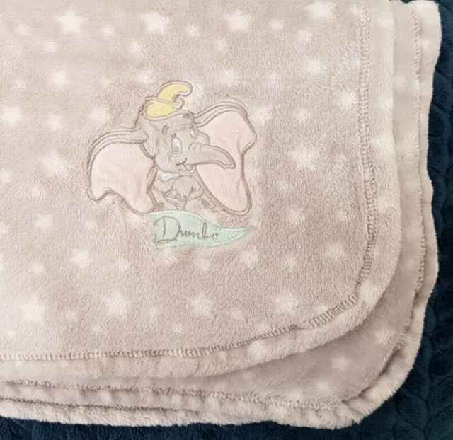 PRIMARK DISNEY GREY Dumbo Fleece Pram Blanket White Stars 80x90cm 20.00 PicClick UK