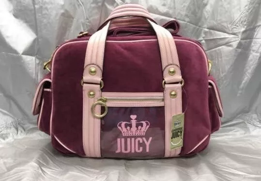 Vintage Y2K Juicy Couture Velour Travel Overnight Bag Purse Carryon Tote Duffel