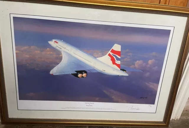 Framed, Authenticated, Signed Print of "CONCORDE'S FAREWELL" by Philip E West