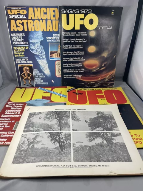 UFO Magazine Lot (5) Paranormal Ancient Alien Abduction Atlantis Sci-fi - Read