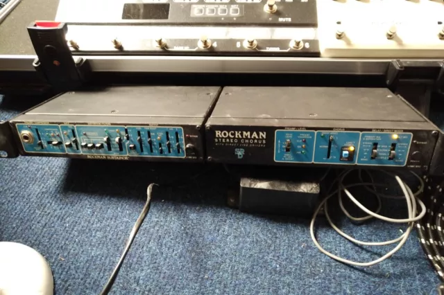 Rockman Sustainor 200 and Stereo Chorus Rock modules with Rack tray