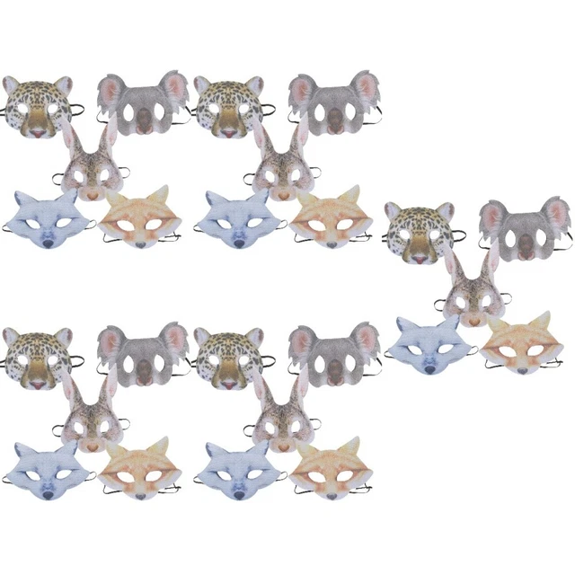 25 Pcs Masque D'animaux Accessoire De D'halloween Moitié Léopard Cosplay