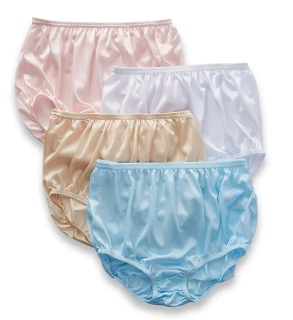 Women's Classic, Nylon, Full Coverage Brief Panty by Teri Lingerie Beige 4  Pack 