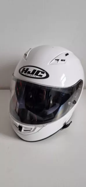 HJC CS-15 Plain Full Face Motorcycle Motorbike Helmet - Gloss White