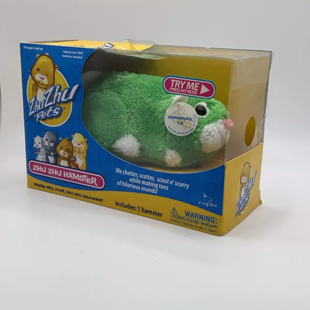 ZHU ZHU PETS Cepia Shamrock 7.11 Green Electronic Hamster Toy 2010 New