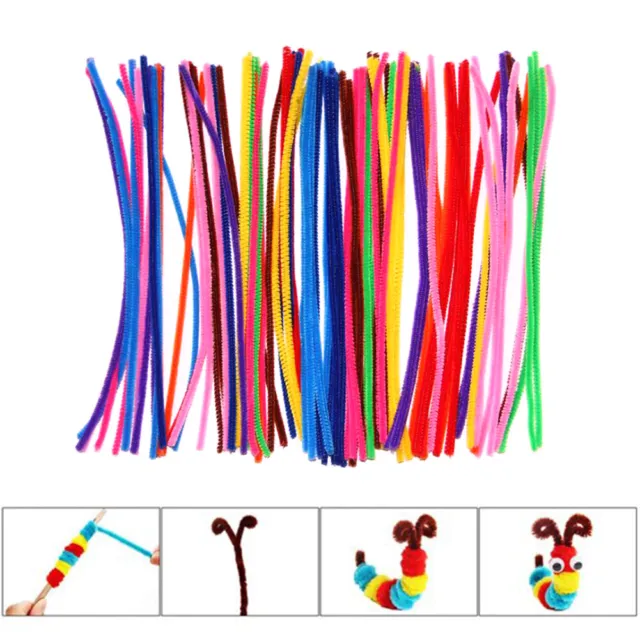 100pcs/pack Art Soft Craft Supplies Gift For Kids Pipe Cleaner Assorted Color
