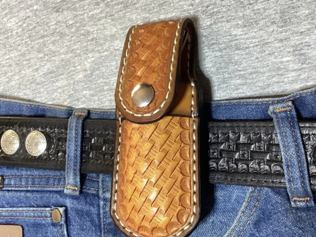 Leather Pocket Knife Belt Sheath Horizontal/Vertical Buck 110, 112, Sodbuster