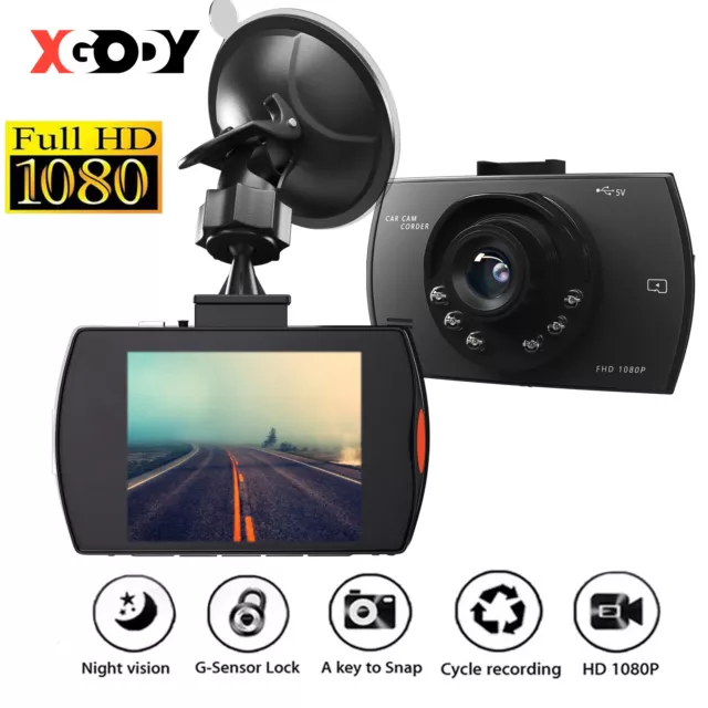 XGODY Dash Camera 1080P Car DVR Vehicle Recorder Front Cam Night Vision G-Sensor