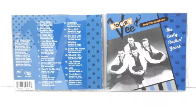 Bobby Vee & Shadows 'Early Rockin' Years' 1995 ERA 5028 EX/EX Rock Roll