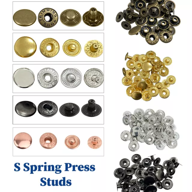 Large Press Studs Poppers Snap Fasteners Colours to Choose 12/15/17/20mm Size