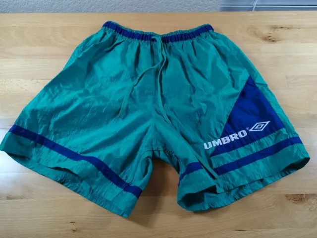 Umbro Vintage 90s Adult Soccer Shorts Size Small USA 6" Teal Purple