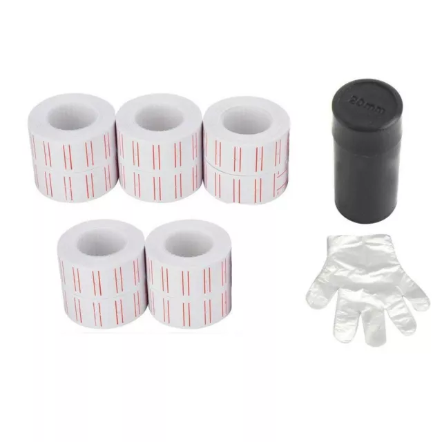 10 Rolls 6000pcs White Price Gun Labels for Mx-5500 + Free Refill Ink Roll