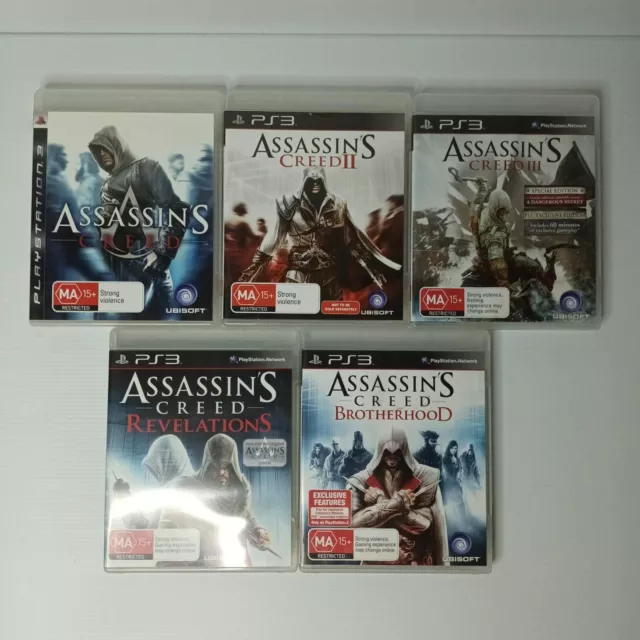 Assassins Creed 1 2 3 Brotherhood Revelations PS3 Game Lot