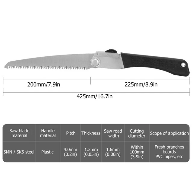 210mm Klappsäge Handsäge Astsäge Baumsäge aus ultra hartem Karbonstahl 8