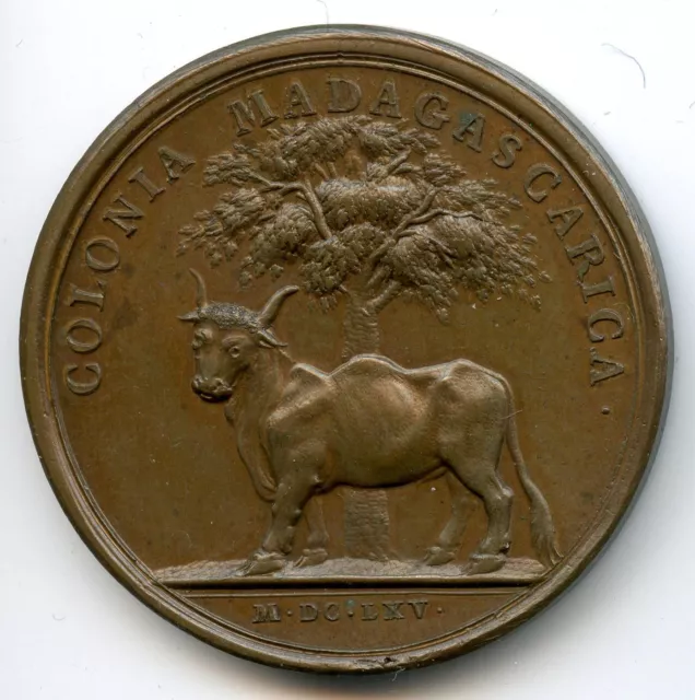 Louis XIV (1643-1715) Medal By Mauger The Colony - Madagascar 1665