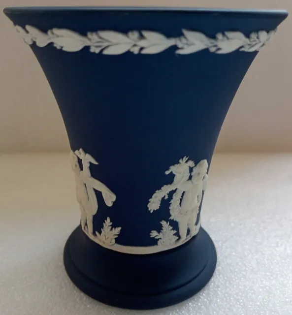 Wedgwood Cobalt Blue Jasperware "Cherub" Vase