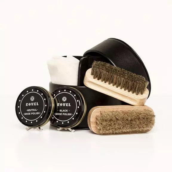 Brouk & Co. Black Travel Shoe Shine Kit