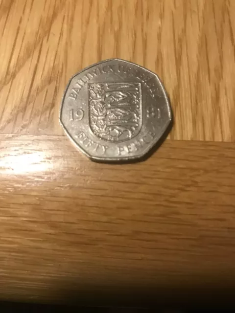 1981 Jersey 50p coin Three Lions circulated