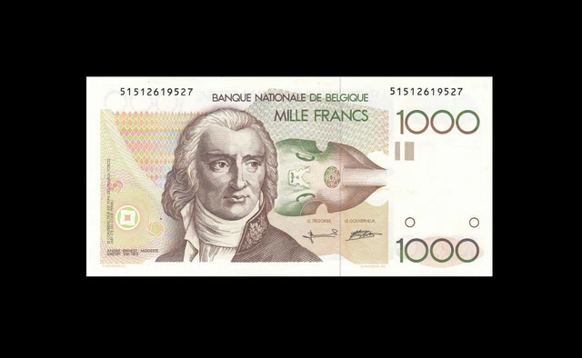 1980-96 Belgium 1000 Francs French France (( Gem Unc ))
