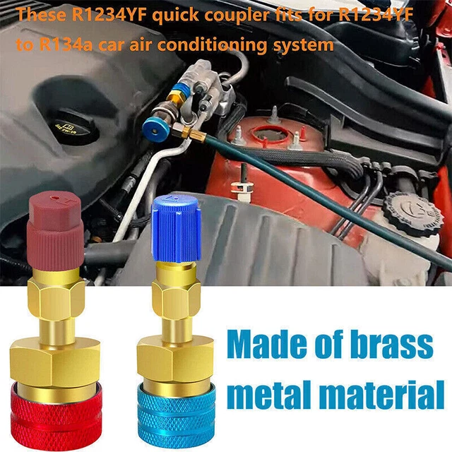 2Pcs R1234YF A/C Kit Di Accoppiamenti Rapidi, Conversione R1234YF a R134A Rapido