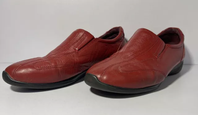 Homy Ped Ladies Shoes Size 10 Maroon Leather Comfort Slip On  pre-owned