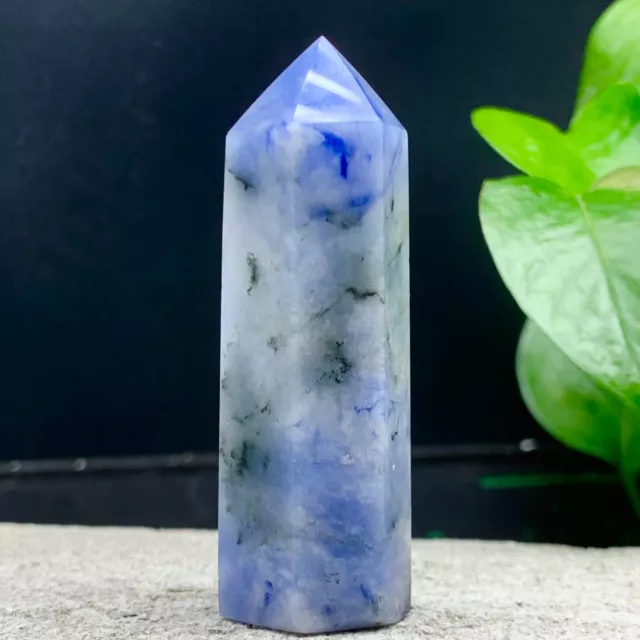 63G Natural blue sodalite Crystal obelisk quartz crystal energy column