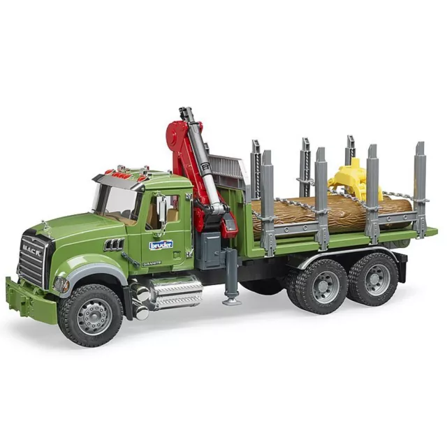 Bruder 1:16 MACK Granite Timber Truck w/ Loading Crane/Logs Kids Vehicle Toy 4y+